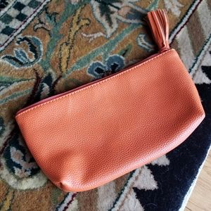 Neiman Marcus Leather Orange Clutch Purse